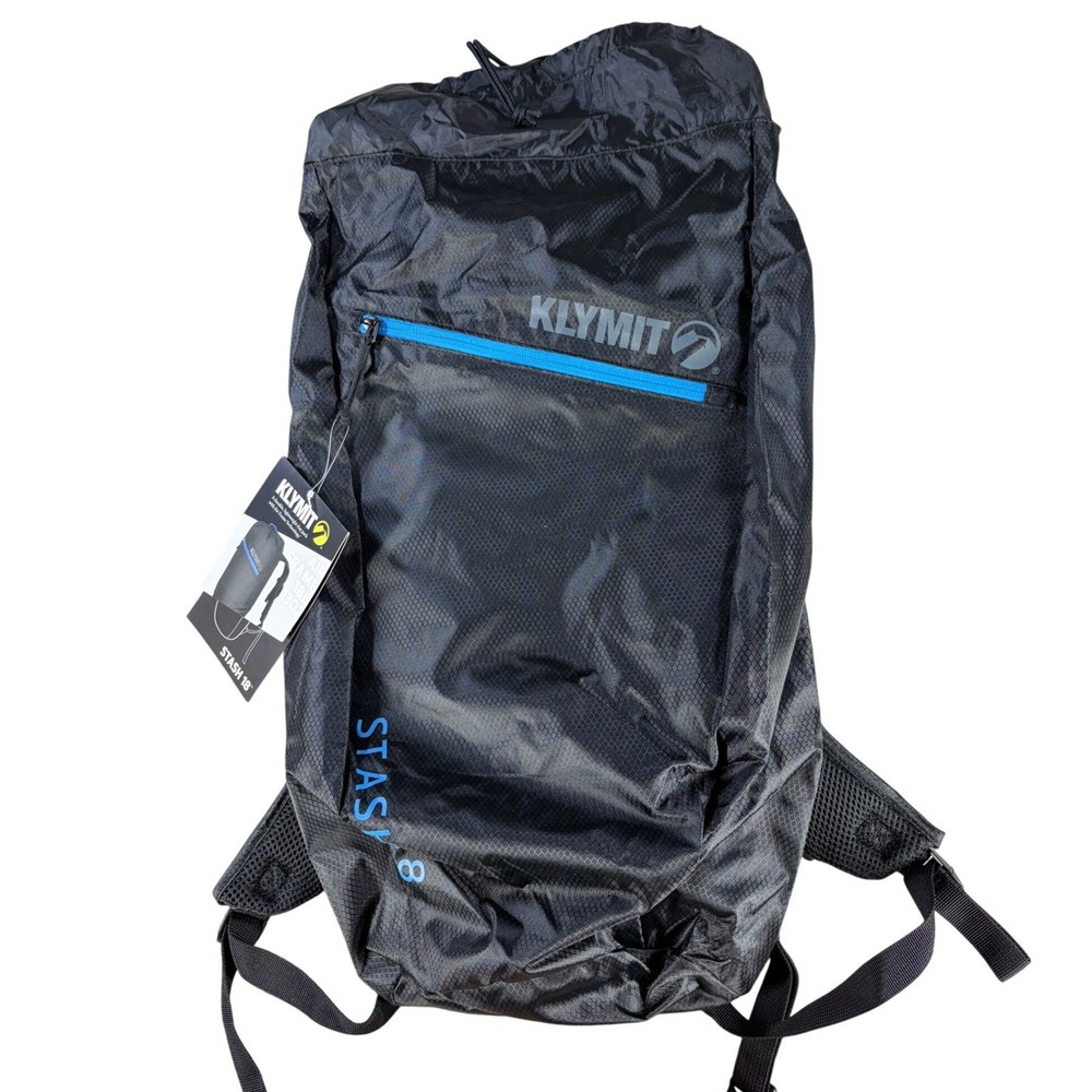 Klymit Stash 18 Daypack Air Frame Lightweight Hiking Backpack Black 18L Nylon